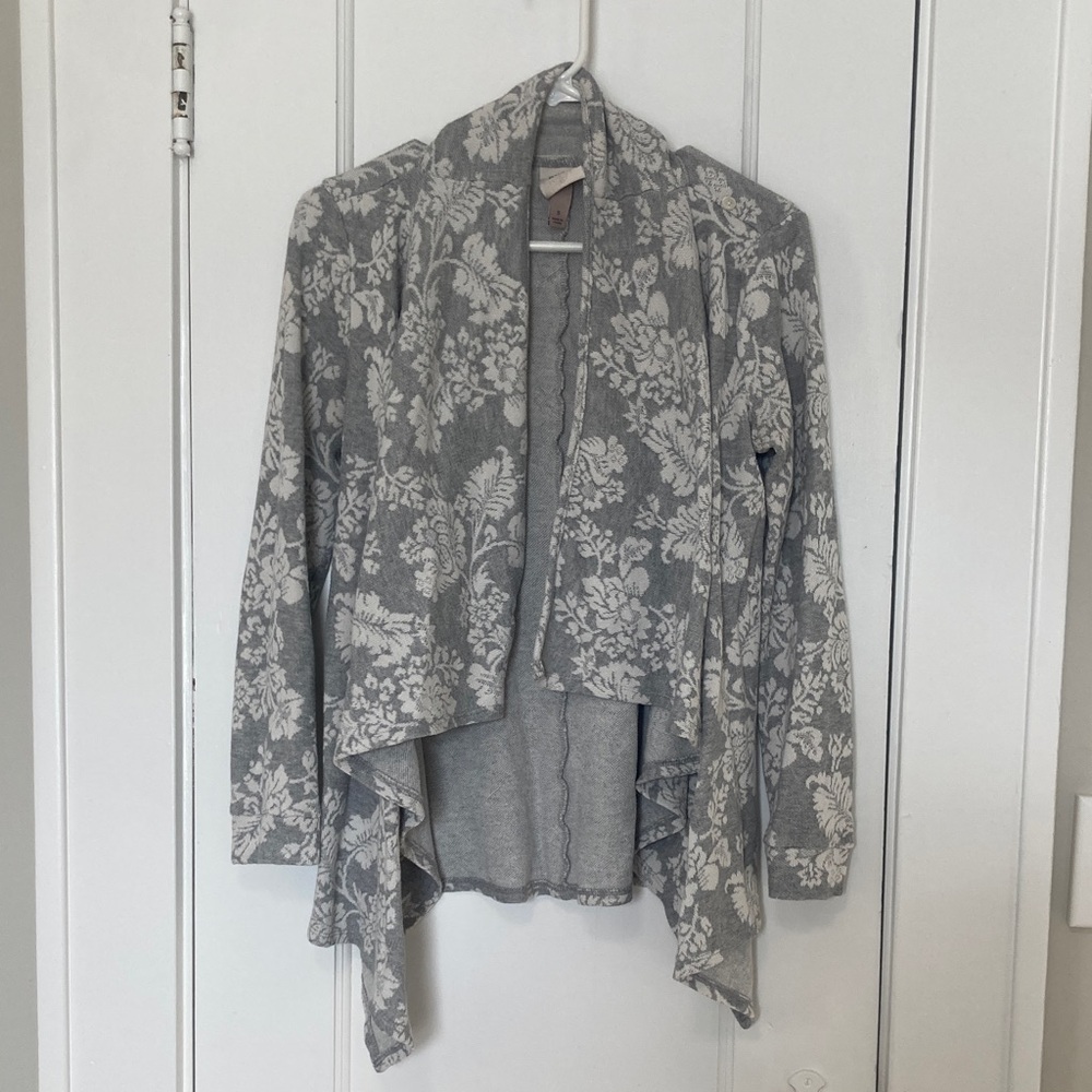 Knox Rose Gray Floral Cardigan
